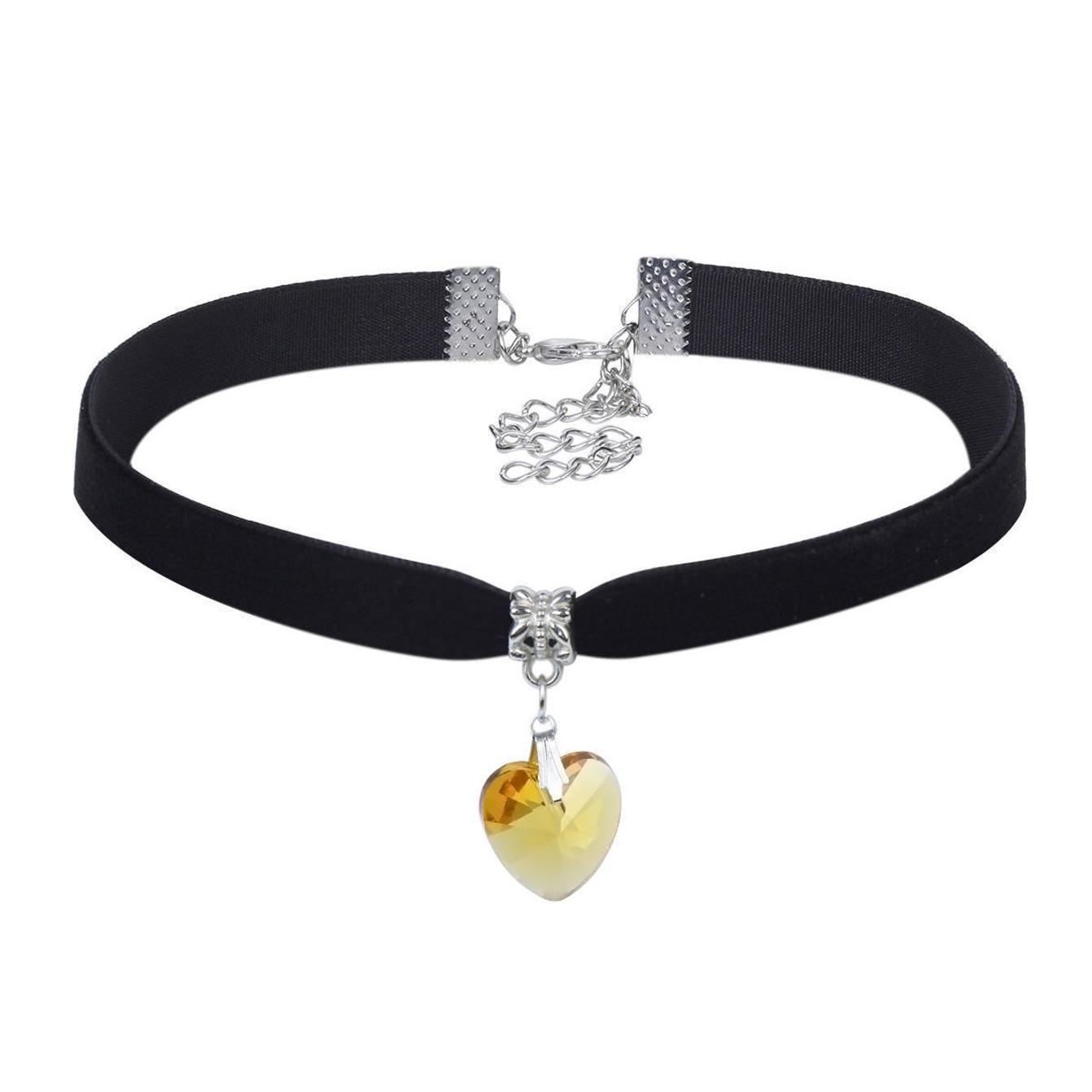Trendige Choker-Halskette aus Samt, Punk-Retro-Gothic-Halskette für Damen gelb