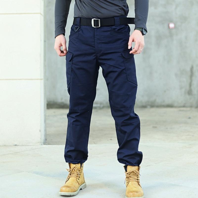 Neue Herren Casual wasserdichte Outdoor-Trekking-taktische Hose, atmungsaktive Arbeitshose mit mehreren Taschen, Cargohose, Militär-Armeehose, Übergröße 4XL blau