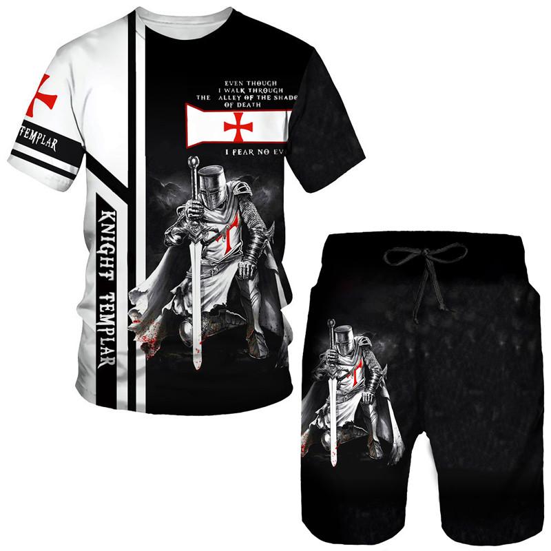 Templer Ritter T-shirt Jungen Mädchen Neuartige 3D Druck Design Mode T Shirts Mode Männer Frauen Kleidung Top Tees Kinder kurzarm 5XL