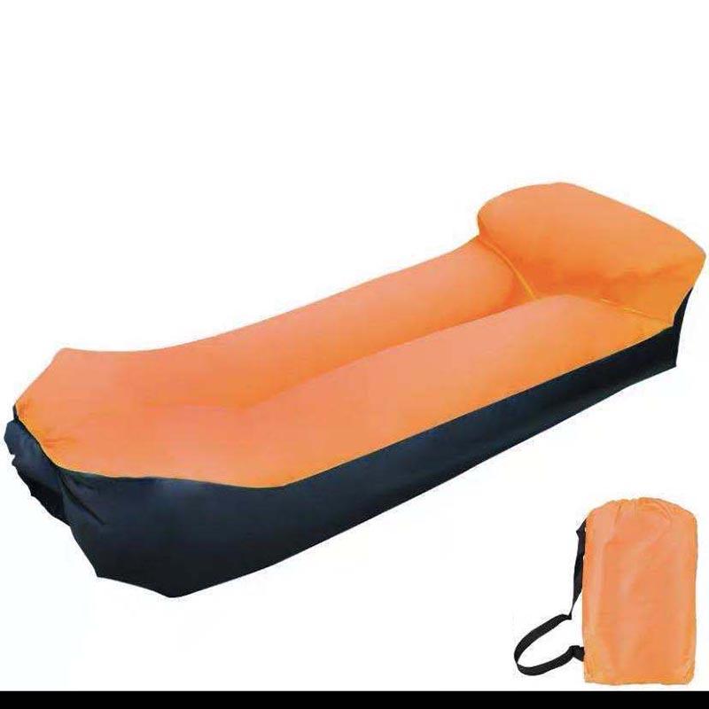 Tragbare Outdoor Faule Aufblasbare Sofa Camping Aufblasbare Bett Park Luft Bett Isomatte orange