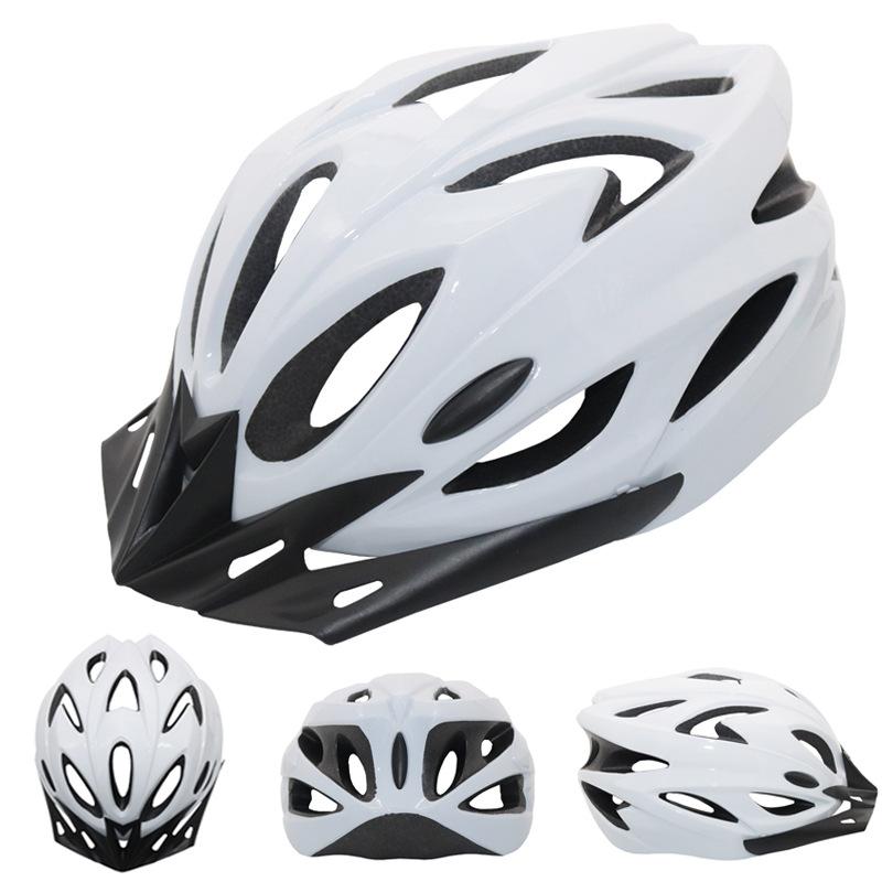 Fahrradhelm, Fahrradhelm, Komfortfutter, leicht, hohl, für Herren und Damen, verstellbar, Reitsicherheit, Kopfschutz, Fahrrad-MTB-Helm, Neu weiß