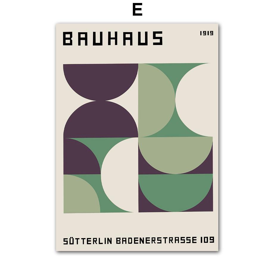 Bauhaus Grün Farbblock Linien Modern Minimalistisch Wandkunst Poster Drucke Leinwandmalerei Abstrakte Bilder Wohnzimmerdekor 40cm×60cm NoFrame