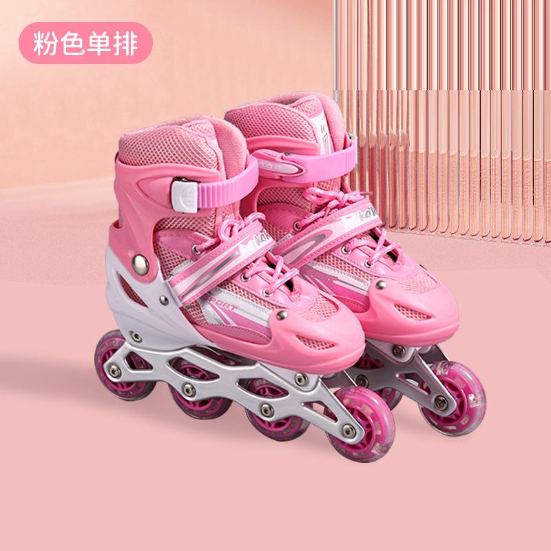 Professionelles komplettes Inline-Rollschuh-Set für Kinder, Skates für Herren und Damen für Anfänger, Single-Flash-Skates für Erwachsene S size 31-34