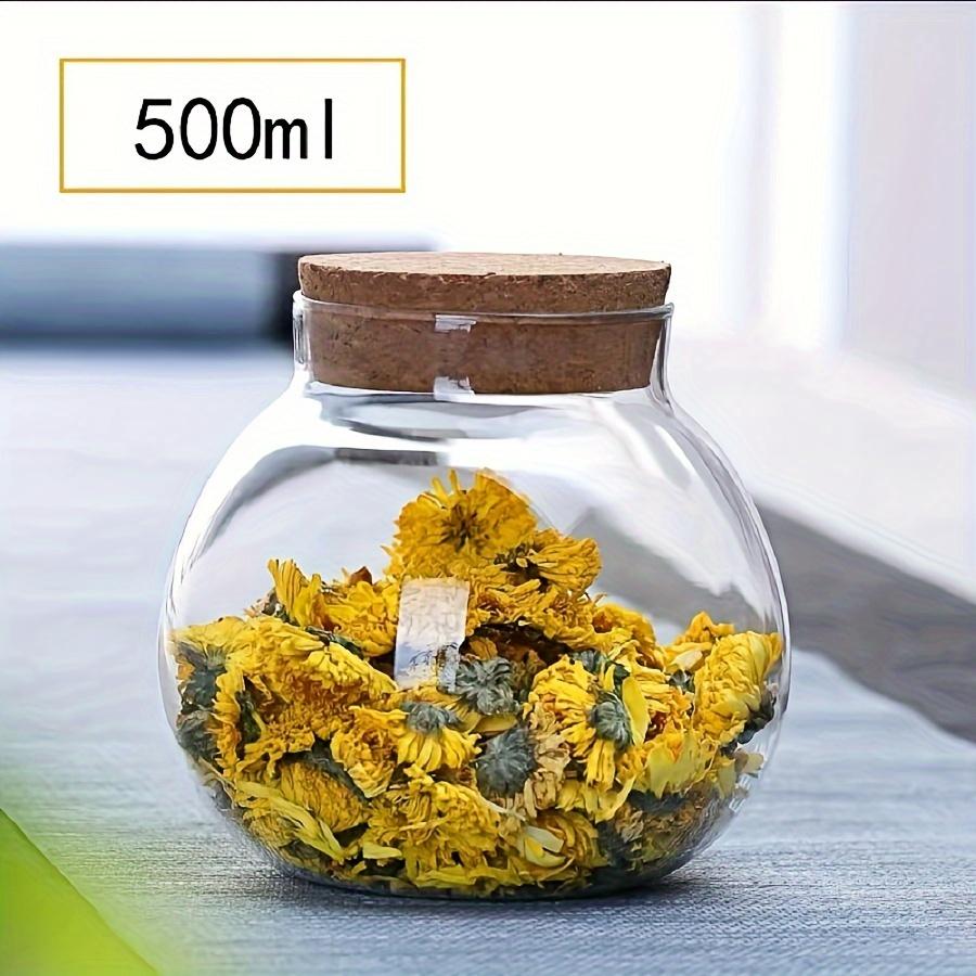 500 ml Vorratsdose aus klarem Glas, rundes dekoratives kleines Behälterglas für Kaffee, Gewürze, Süßigkeiten, Salz, Kekse, Würzmittel, Zucker gray