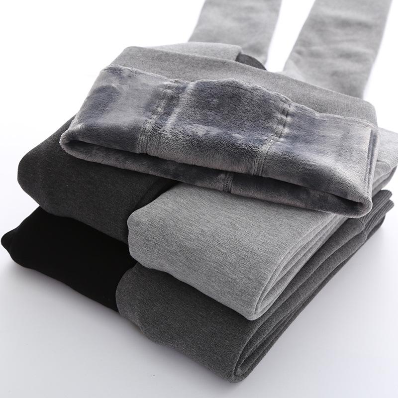 Winter-Baumwolle, flacher Samt, dicke Damen-Leggings, sexy Leggings, warme Leggings dunkelgrau