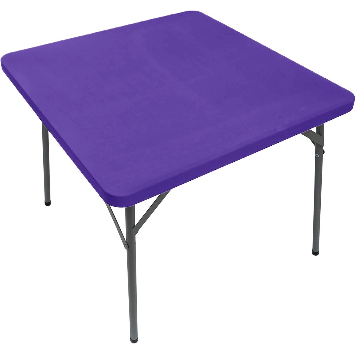 Quadratische Einbautischdecke, elastische Tischdecke für Esszimmer, Küche, Zuhause, Party, Stretch-Spandex-Tischdecke, Schonbezug dunkelviolette