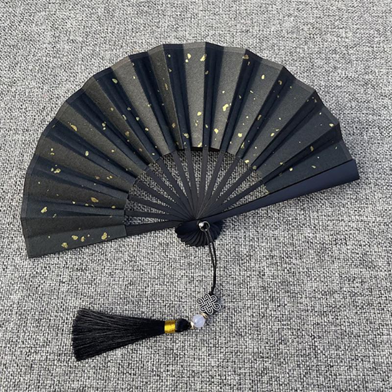 13/16cm Mini Chinesischer Faltfächer aus Bambus Blanko Handpapierfächer Antike Quaste Bambusgriff Hand Partydeko Ornamente Geschenk 13cm