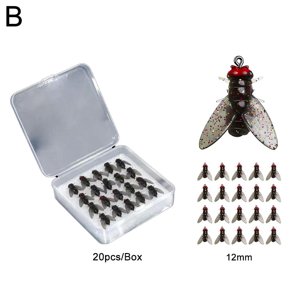 Bionischer Köder zum Fliegenfischen(20 STÜCKE), 2024 neue Fliegen Haken Weichen Köder Hinzufügen Fisch Lockstoff Angelausrüstung Für Lachs, Forelle