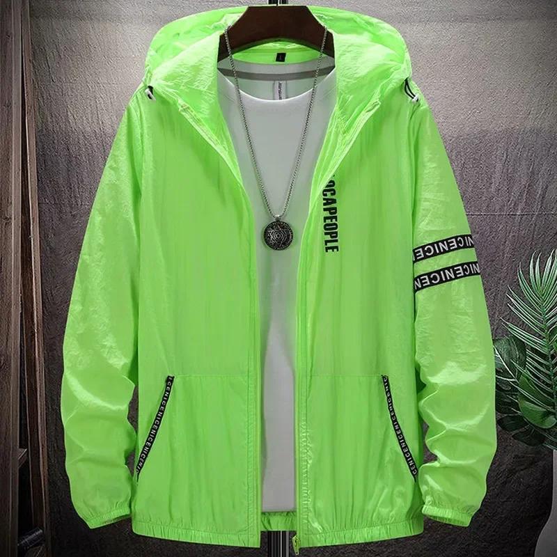 9XL Große Größen Jacken Herren Sommer Dünn Mit Kapuze Windbreaker Leichte Jacken Mann Große Größe 7XL 8XL Jacken 4XL grün
