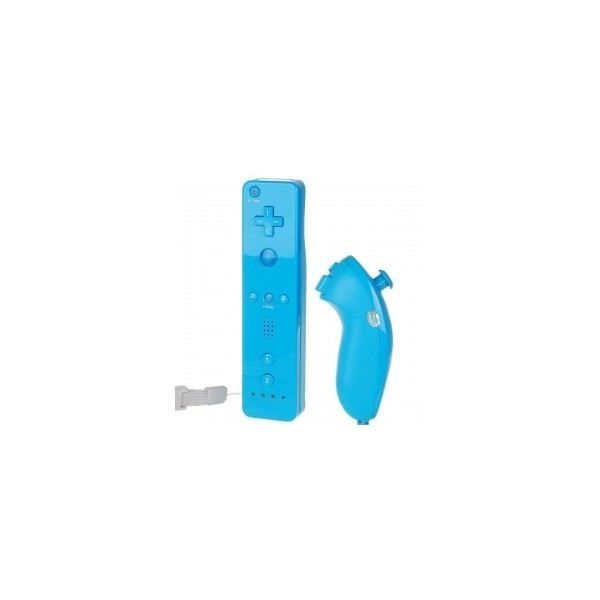 Gamecontroller - PEGA - Wiimote - Nunchuck - Blau - Kabellos - Kompatibel mit Wii