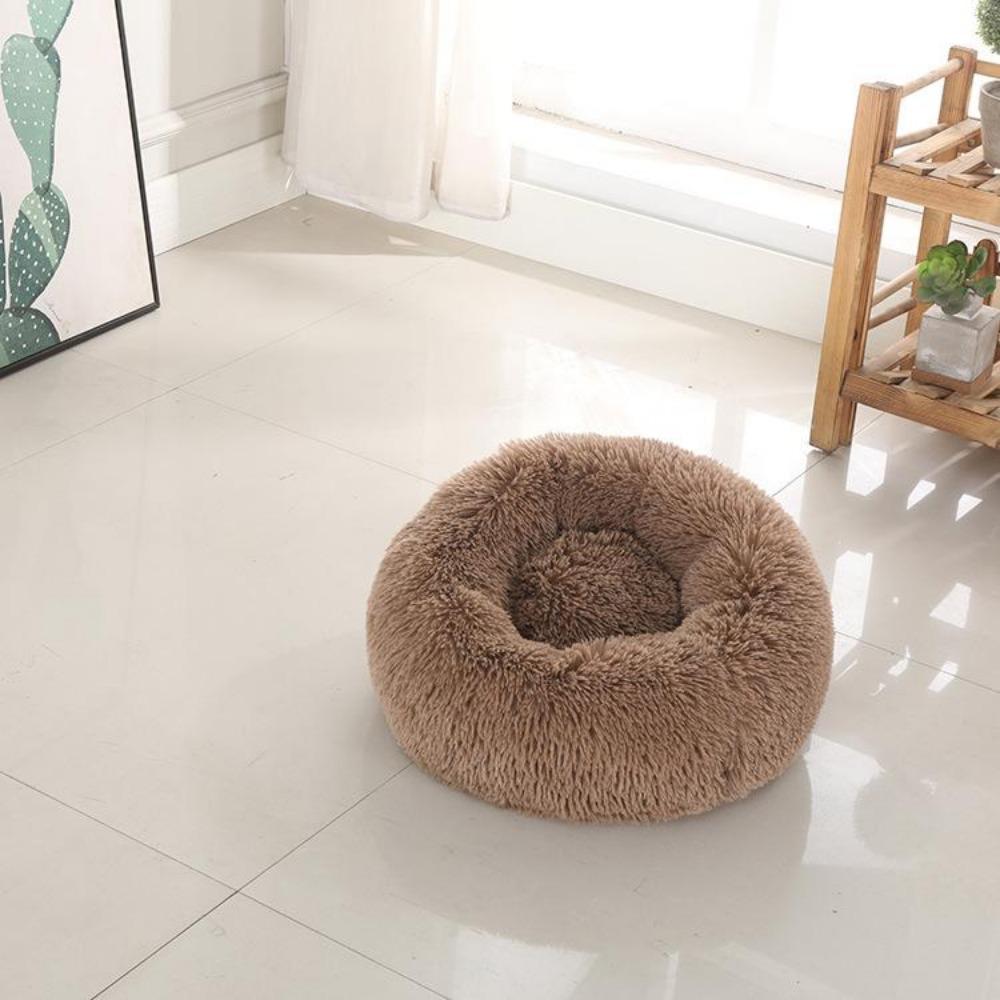 Kreatives, warmes und atmungsaktives, rundes Hundebett aus Plüsch, Katzenbett, Haustierbett, Winter, dickes und bequemes Hundebett, Hundematte, Heimtierbedarf 40cm