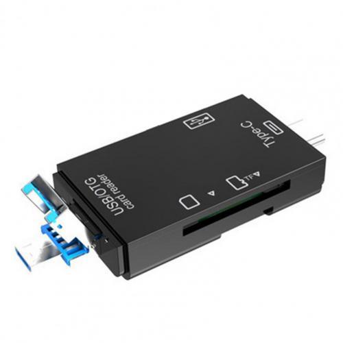 6-in-1 SD USB Typ-C Kartenleser USB 2.0 TF/Micro SD Smart Memory OTG Flash-Laufwerk Kartenleser-Adapter without TF Card schwarz