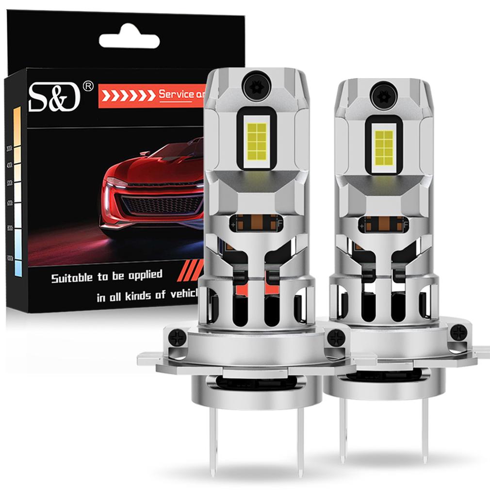 2 Stück H7 LED Scheinwerfer Canbus Lampen Mini Kabellos 30000LM 80W 6000K CSP für Auto Scheinwerfer Auto Turbo Lampen Automobil Plug&Play Nebelscheinwerfer 12V