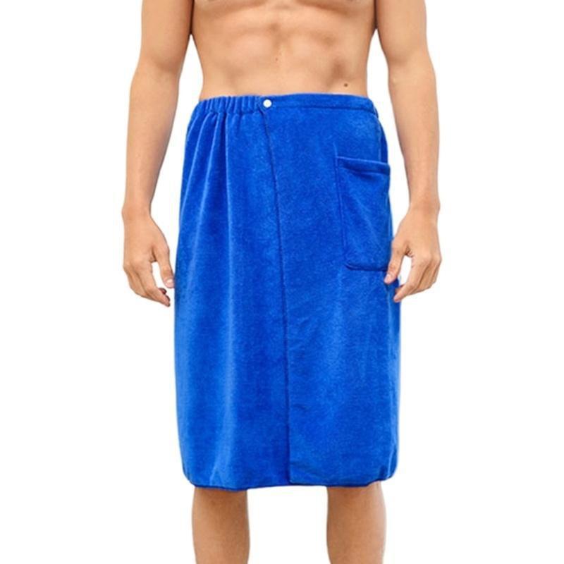 Männer Haushalt Saugfähige Tragbare Handtuch Hosen Strand Sexy Bad Handtuch Decke Mikrofaser Anti-licht Handtuch Shorts 70*140cm blau