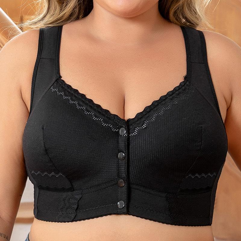 1XL-7XL BH mit Frontverschluss, Grenzüberschreitende Europäische und Amerikanische Größen, Übergrößen-BH für Große Brüste 7XL(150-175kg) schwarz