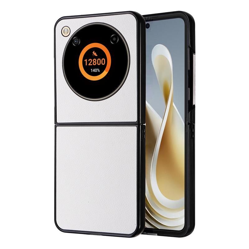 Handyhülle für ZTE nubia Flip PC+Leder Stoßfeste Anti-Fall-Schutzhülle for ZTE nubia Flip weiß