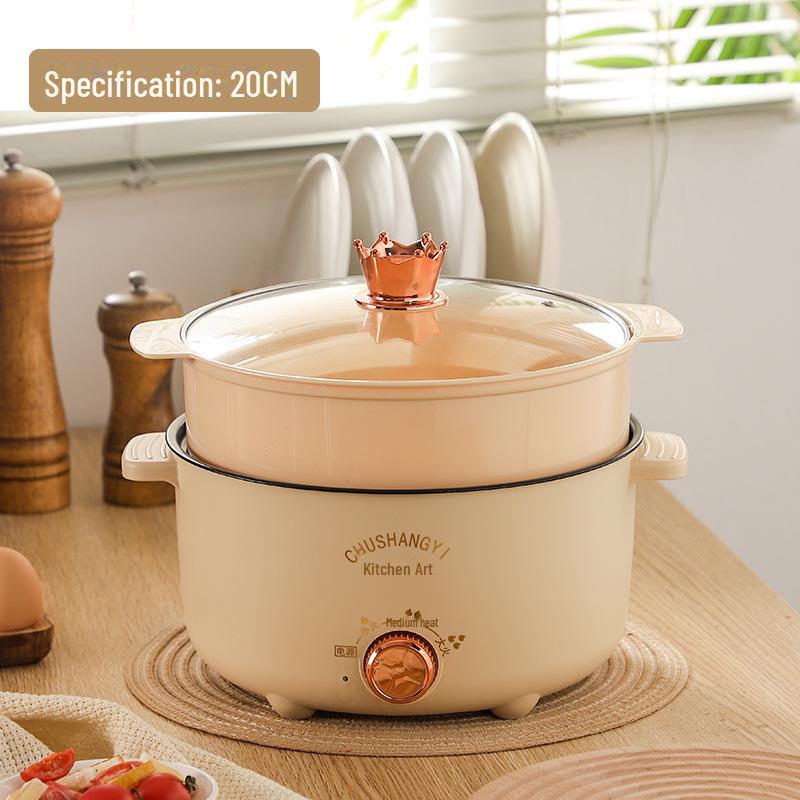 Multifunktionaler Elektroherd: Hot Pot für den Haushalt, antihaftbeschichteter Dampfgarer, studentenfreundlich, großes Fassungsvermögen.