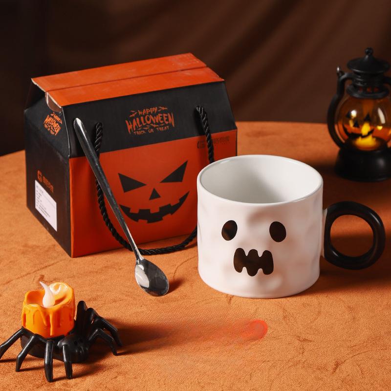Halloween Mumie Keramiktasse Halloween Geschenk Hochwertig aussehende Tasse Souvenir Wasserbecher Geschenkset 401-500ml
