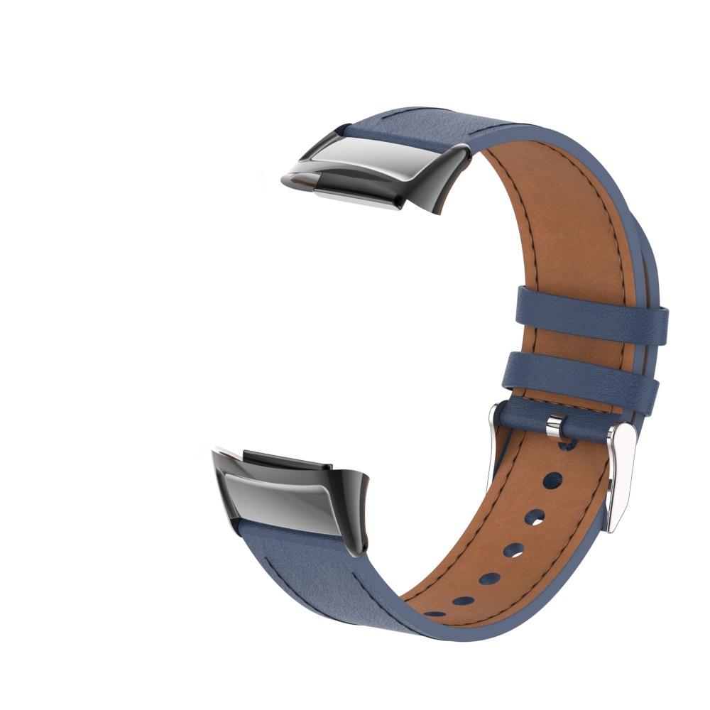 Leder Armband für Fitbit Charge 5 Band Ersetzen Armband Armband Armband für Fitbit Charge 6 Strap Smartwatch correa For Fitbit Charge 6/5 blau