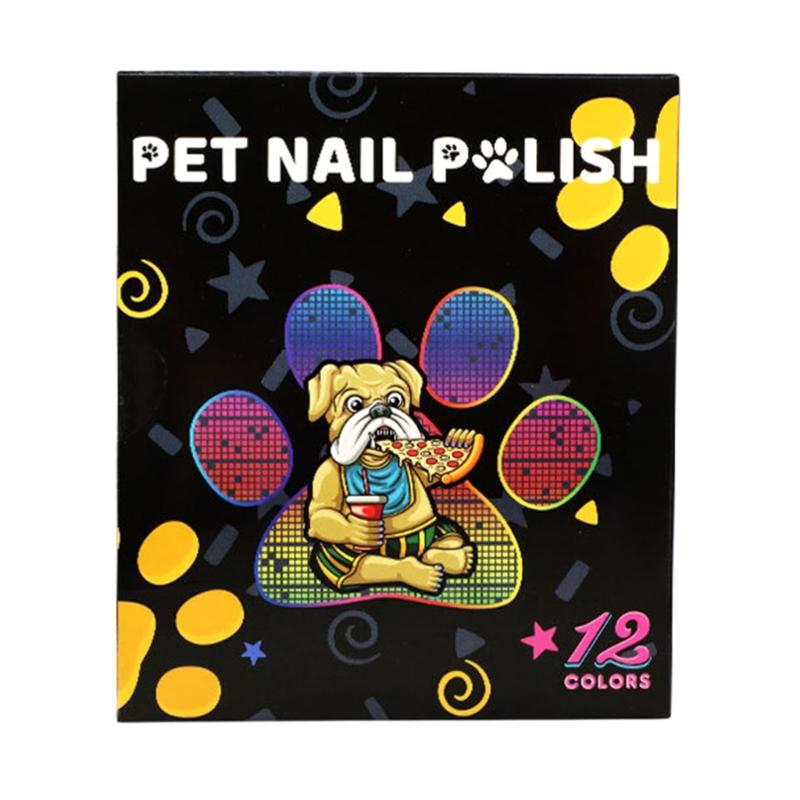 12 Farben Haustier Nagellack Stift Set Wasserbasiert Hunde Nagellack Schnelltrocknend Haustier Nagellack für Hunde, Leicht zu entfernen 1