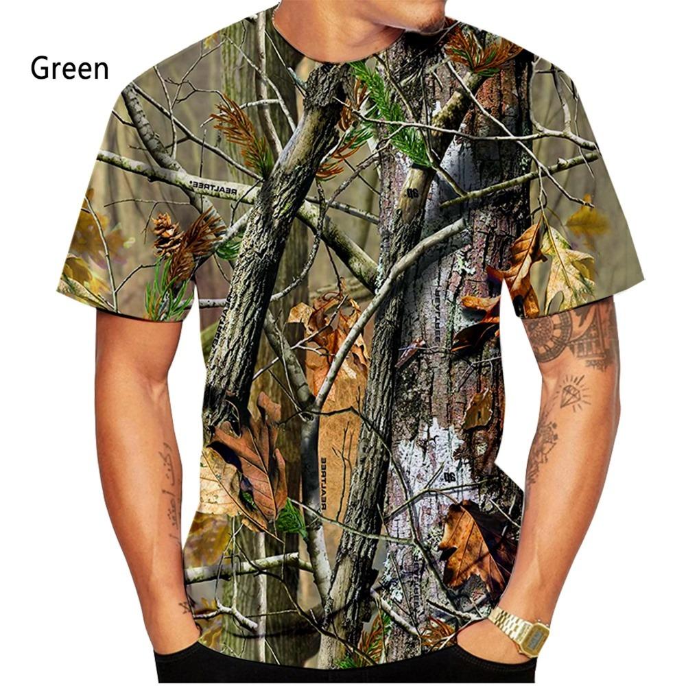 Jagd Tarn T-Shirt Sommer T-Shirt Mann 3D Druck Streetwear Kleidung Kurzarm Kleidung Luxus T-Shirt Herren Kleidung M black