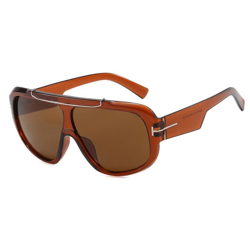 Sonnenbrillen für Damen mit großem Rahmen, personalisierte Sonnenbrille im Punk-Design, winddicht, trendig, Sonnenschutz für den Außenbereich, Sonnenbrillen für Damen braun