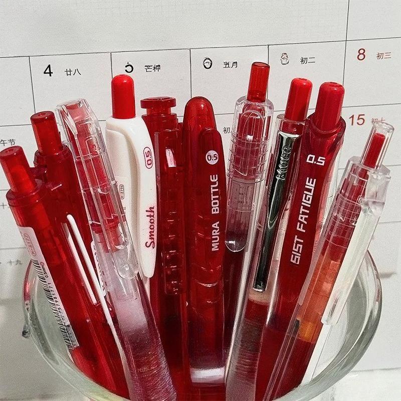 10 Stück/Set INS Koreanische Mode Gelstift für Kinder Junge Mädchen Schlichtheit Ästhetik Klar Schreibwaren Gelstift 0,5 mm Schwarze Tinte Schreibstift