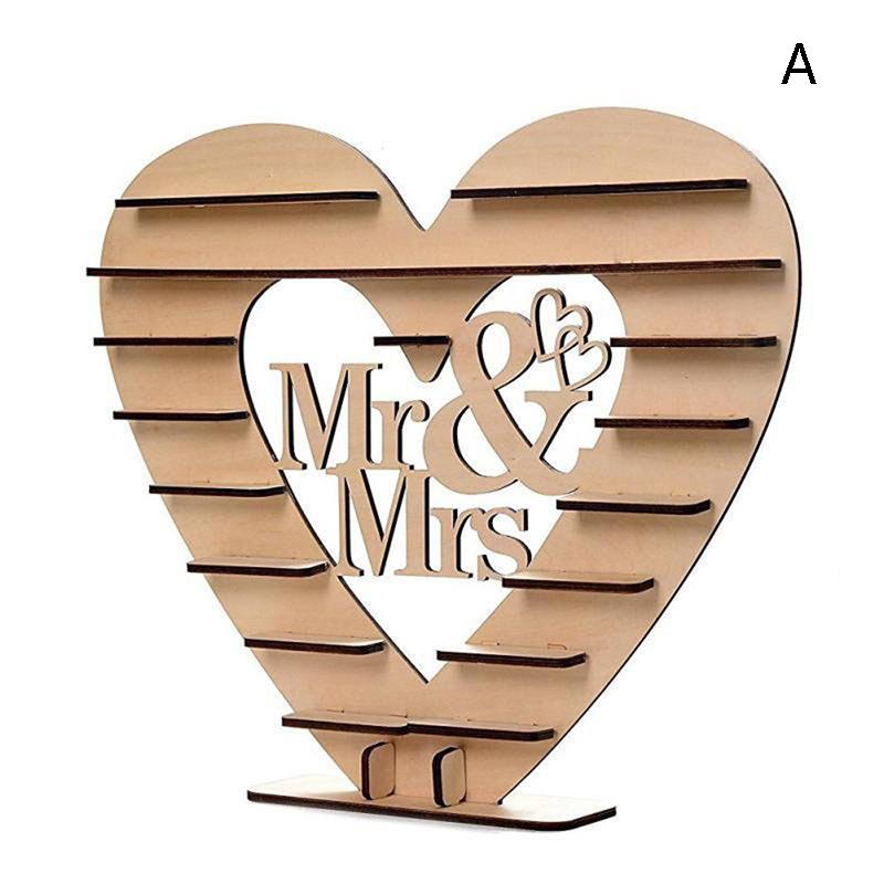 Hochzeit Holzornamente Mr&Mrs Schokoladenständer Display Süßigkeiten Cupcake Desserts Halter Home Decor Hochzeit Party Bars
