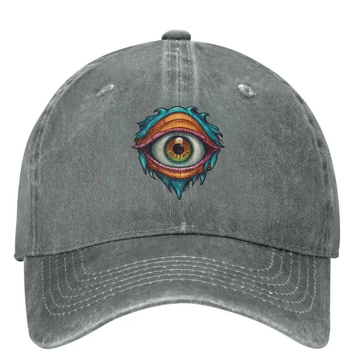 Böse Augen Baseballkappe Lässig Herren Damen Trucker-Mütze Sonnenschutz Outdoor-Sport Baseballkappen Geschenk Modekappe Adjustable gray