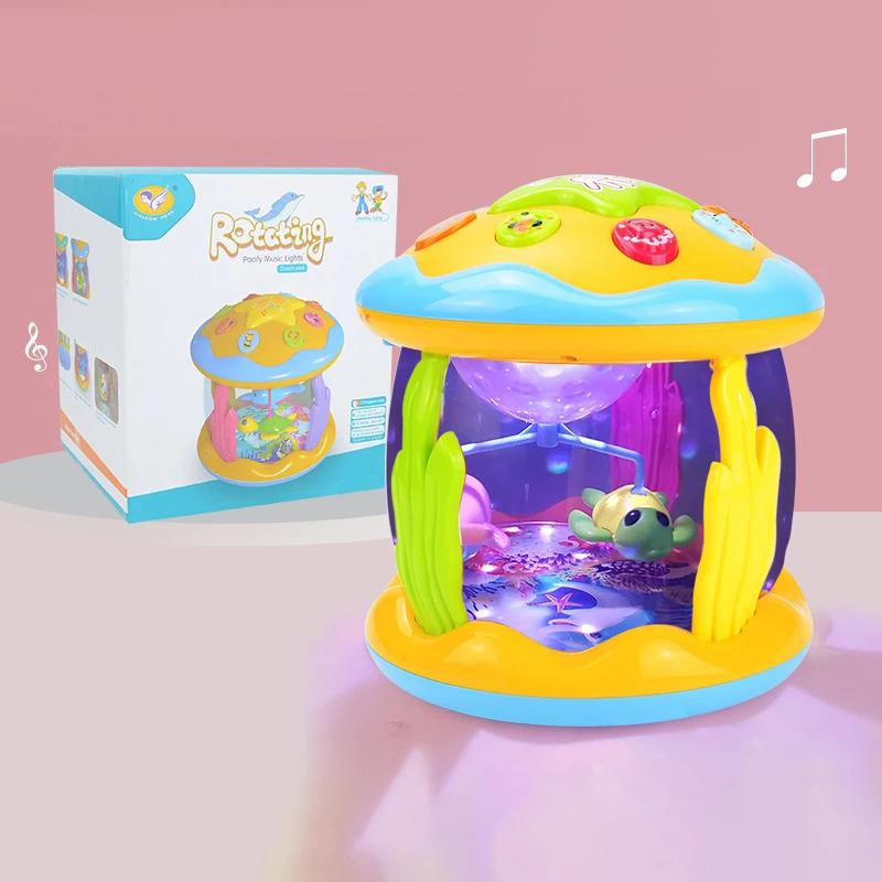 Spielzeug für Babys 1-3 Jahre Babys Ozean Licht Rotierender Projektor Musikspielzeug Montessori Fokus auf Frühes Lernen Sensorisch für Kleinkinder Geschenke