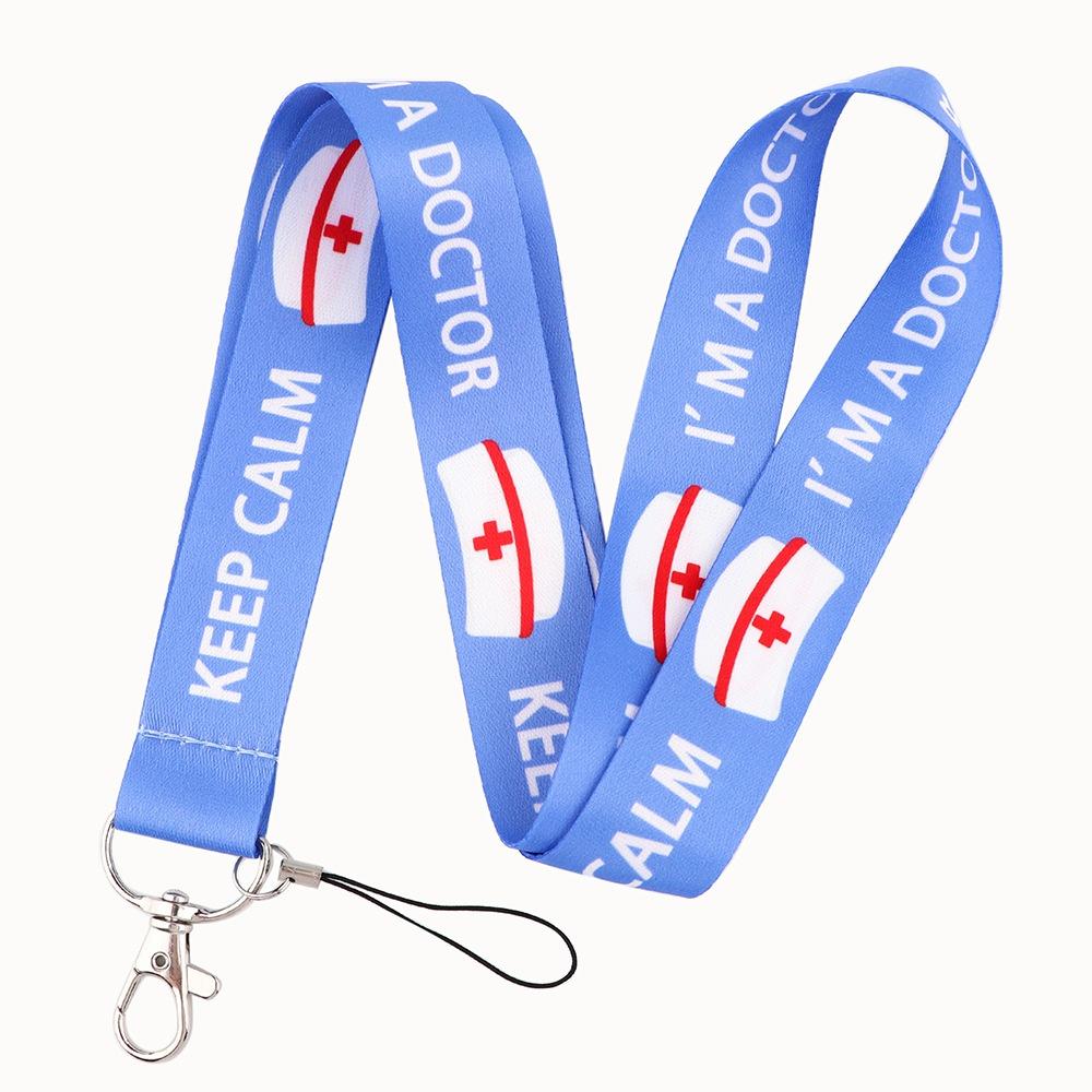 Medizinischer Arzt, kreativer Lanyard-Kartenhalter, Student, hängender Hals, Telefon-Lanyard, Abzeichen, U-Bahn-Zugangskartenhalter, Zubehör, Geschenke blau