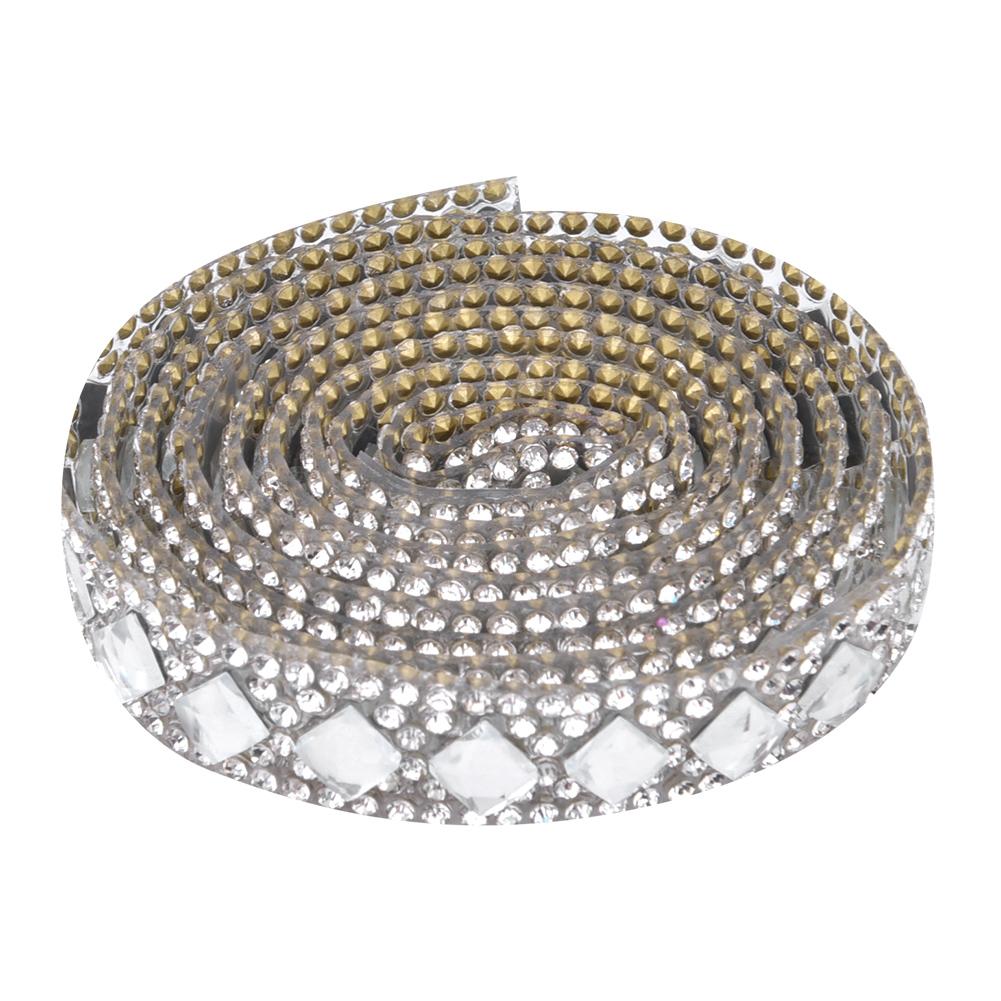 2 Yard Hotfix Kristallglas Strass Kette Bandbesatz DIY Hochzeitskleid Schuhe Tasche