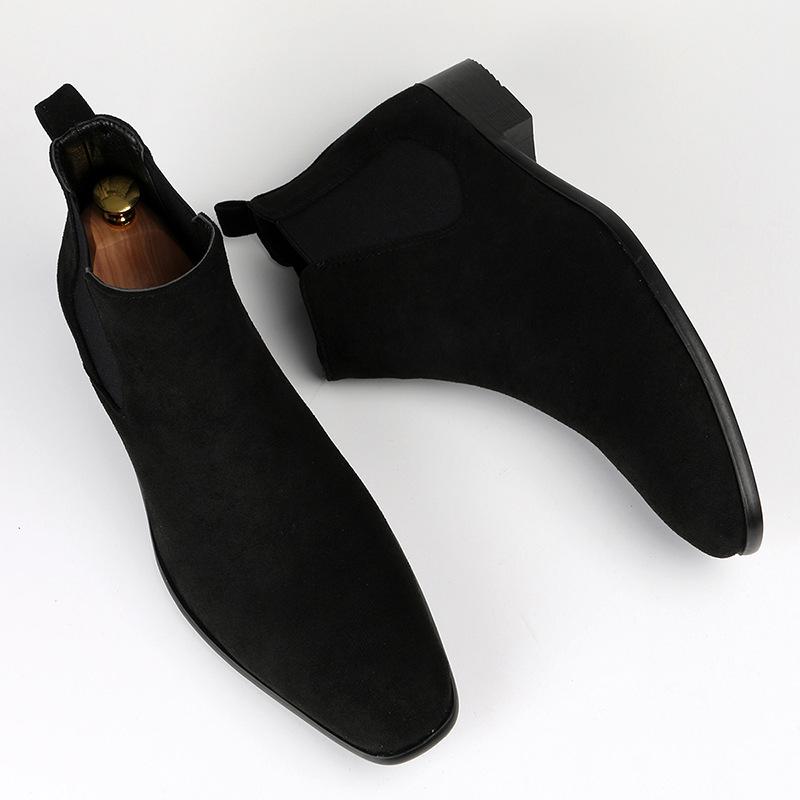 Mode Herren Wildleder Chelsea Boots eckige Zehenpartie Herren Herbstschuhe mit stilvollen Herren Stiefeletten große Größe 48 D610 47
