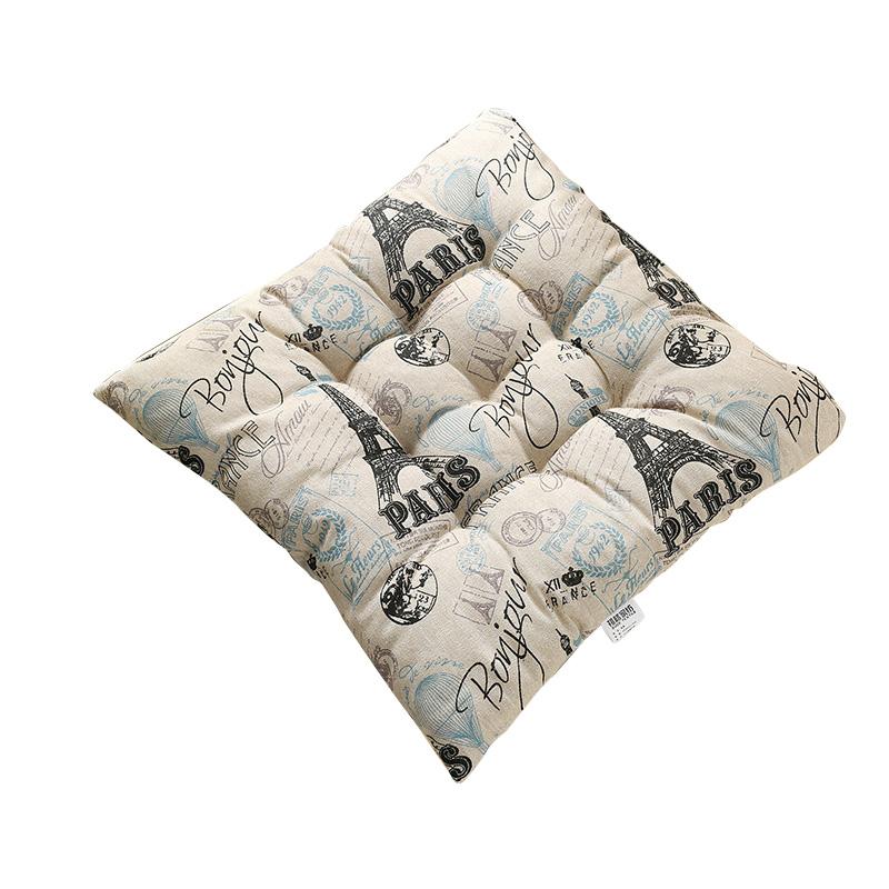 1PC Sitz gepolstert Outdoor Sofa Kissen Indoor Kissen quadratisch Leinen mit Anti-Rutsch-Gurt Stuhl Kissen gedruckt 40*40CM
