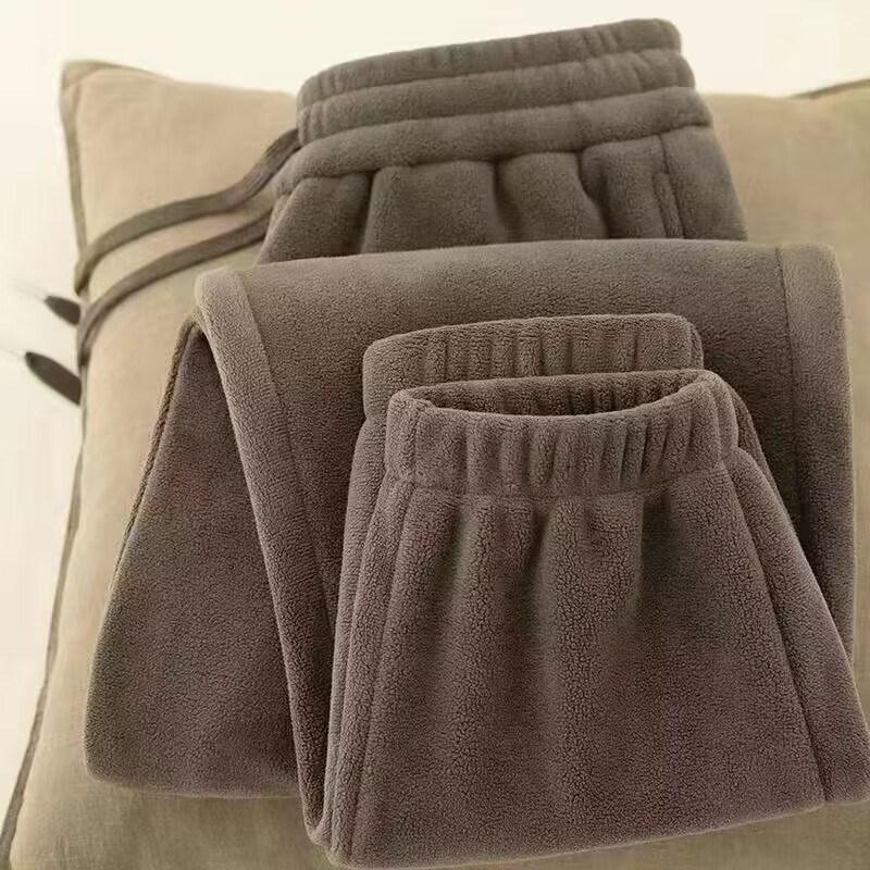 Doppelseitige Polarfleece-Hose, verdickte Fleece-Hose mit Fleece-Futter für Herren, warme Jogginghose für die Arbeit, Sport- und Freizeithose für den Winter 2XL dunkelbraune