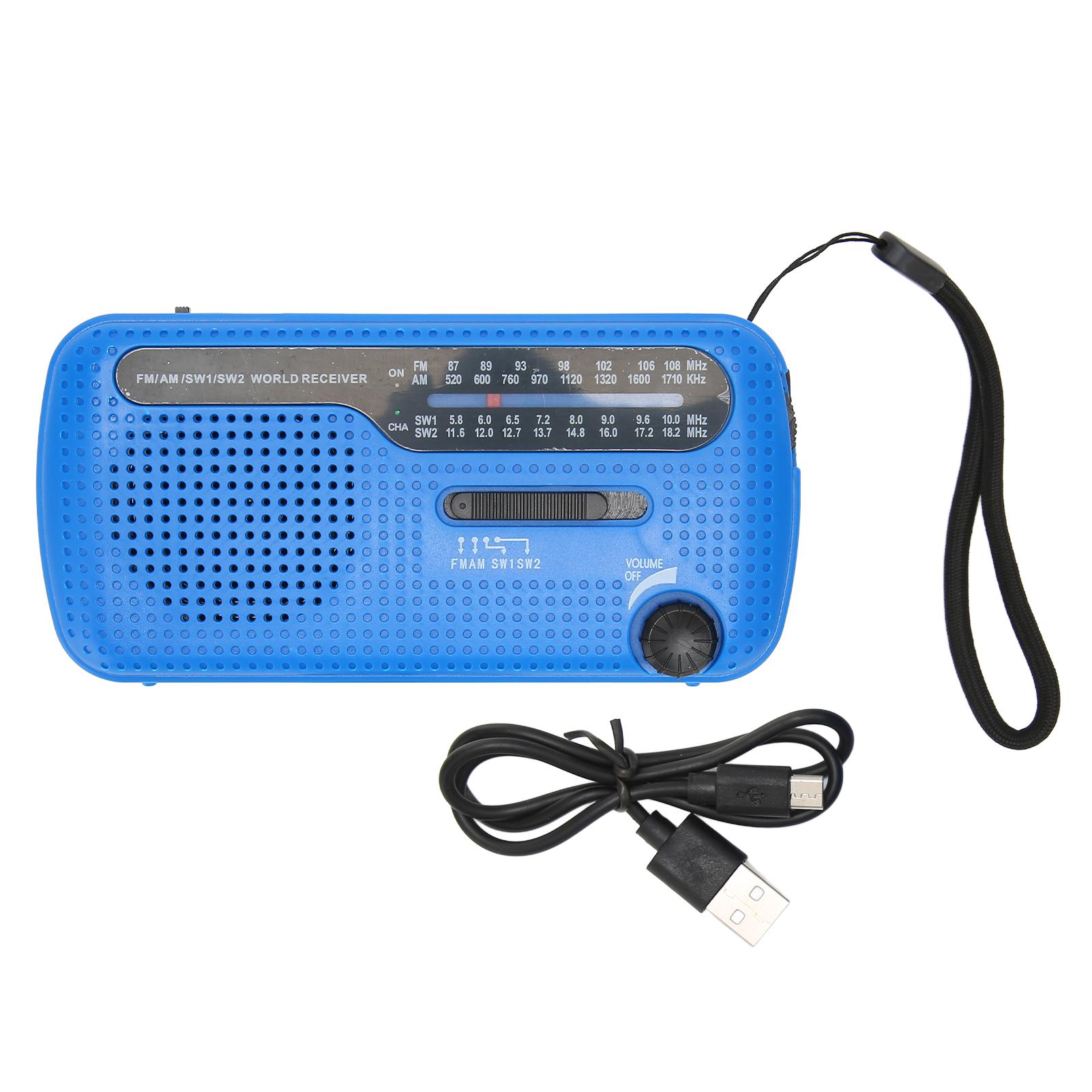 Handkurbel Solar Radio AM FM SW1 SW2 Camping LED Taschenlampe Multiband Camping Notfall Radio für