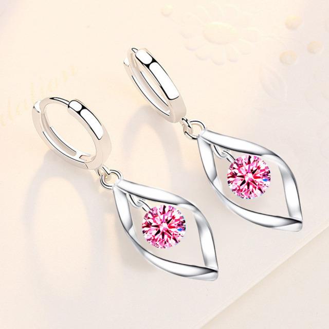 Neue 925 Sterling Silber Damen Ohrringe Anhänger Mode Lang Weiß Puderblau Hohe Qualität Mode Drehbare Ohrring Schmuck Geschenk
