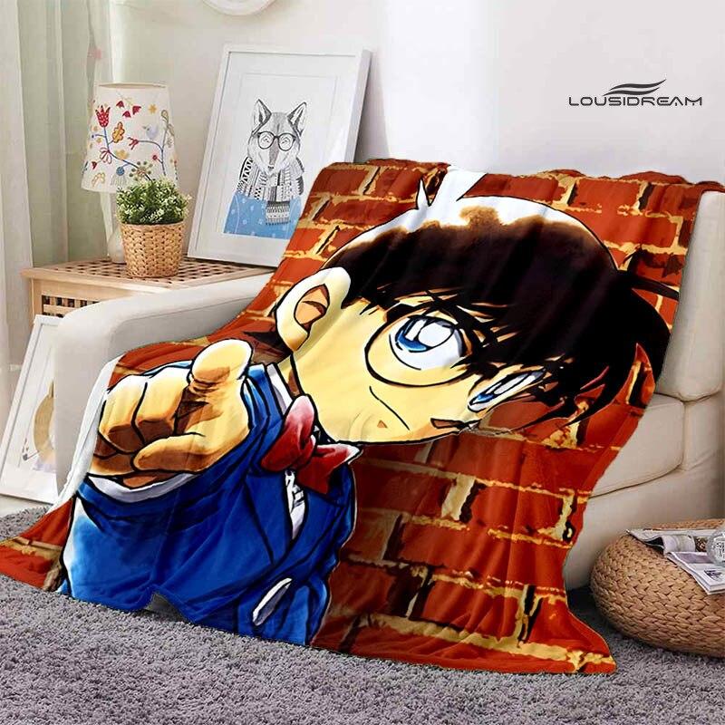 Detektiv Conan Cartoon Bedruckte Decke Kinder Warme Decke Flanell Weiche Bequeme Decke Home Reise Decke Geschenk 100X150cm