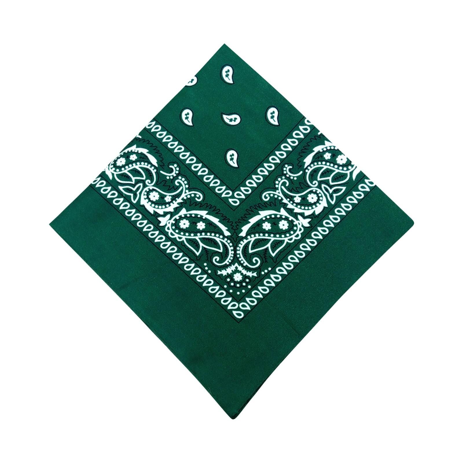 Baumwolle New Tie-Dyed Kopftuch Paisley Scroll Bandana Tie-Dyed Square One Size dunkelgrüne