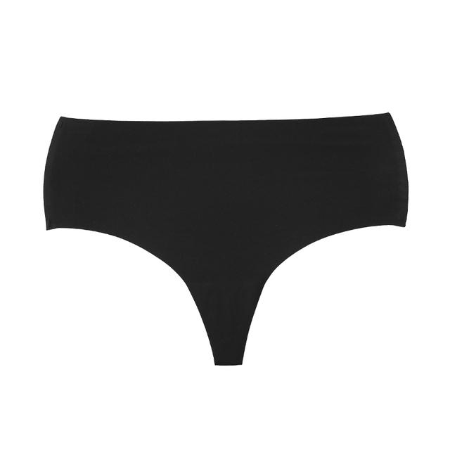 CINOON Versuchung Höschen Frauen Spurlose Eis Seide Unterwäsche Sexy Hohe Taille G String Tanga Bequeme Bikini Weibliche Dessous XL schwarz