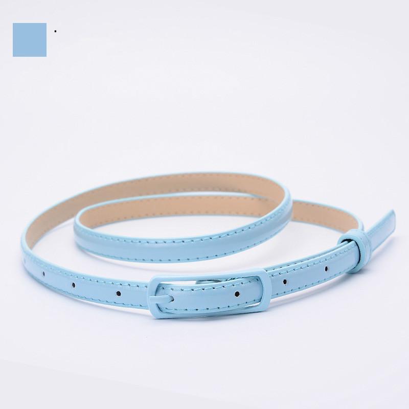 1 stücke Damen Feinen Gürtel Japanische Wort Schnalle PU Gürtel Damen Mode Gürtel Dünne Taille Rock himmelblaue