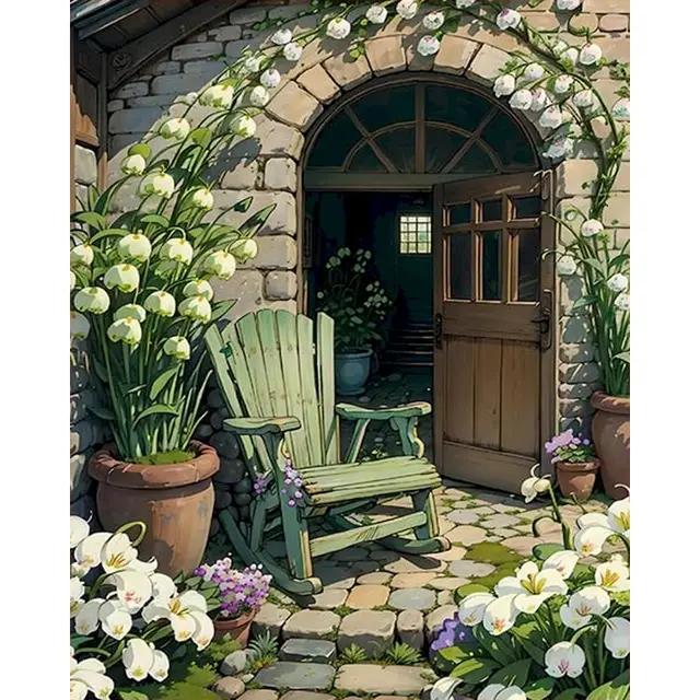 RUOPOTY Malen nach Zahlen für Erwachsene Acryl Holz Hausnummer Malerei Leinwand Zeichnen nach Zahlen DIY mit Rahmen 40x50cm NO Frame