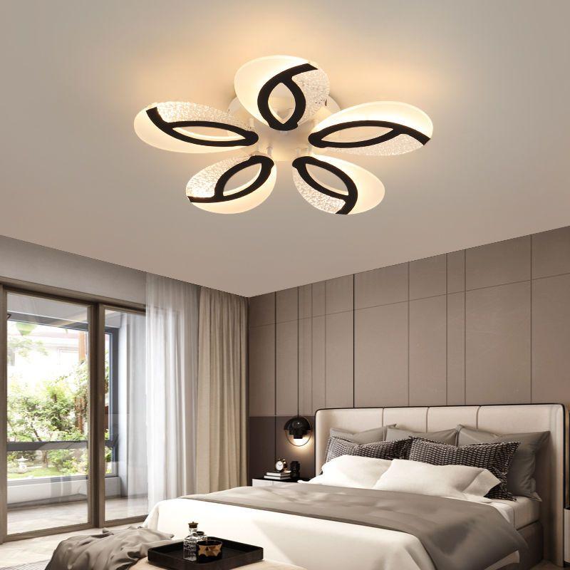 LED Wohnzimmer Deckenleuchte Schlafzimmer Weiß Restaurant Hotel Villa Kreative Lampe Deckenleuchte 5 headlights schwarz
