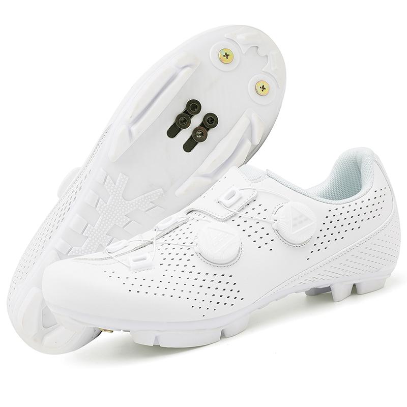 Speed Cycling Sneaker Herren Rennradschuhe Cleat Schuhe Spd Schuhe Radfahren Flat Pedal Schuhe Mann Fahrrad Outdoor Schuhe Weiß 44