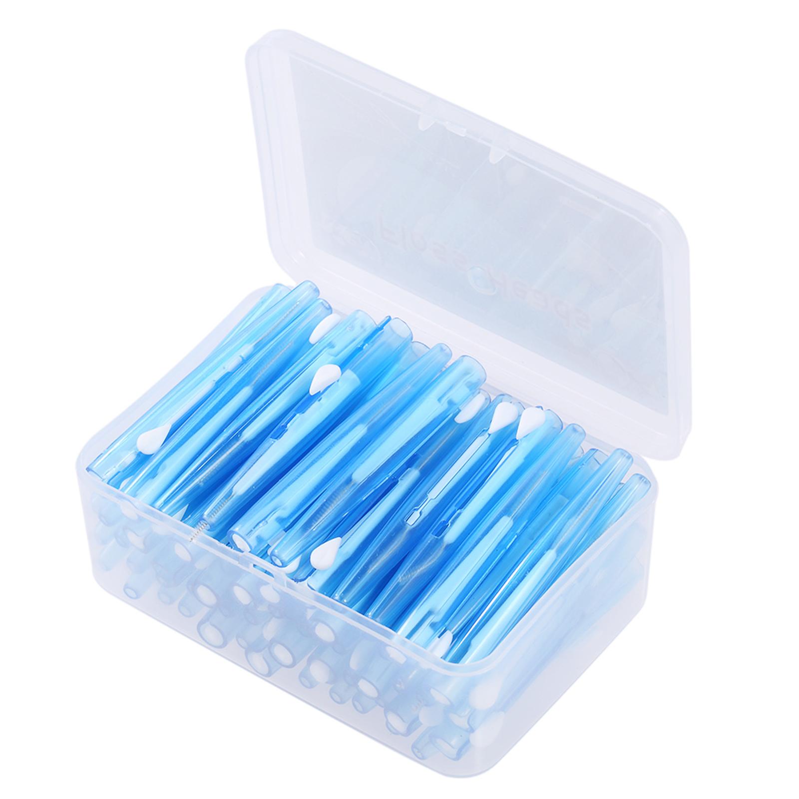 60 Teile/schachtel Zahnseide Picks Nachfüllen Interdentalbürste Zähne Stick Zahnstocher Flosser für Oral Deep blau