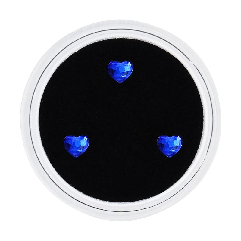 3 Stück/Box Herzform Mundzahn-Edelsteine Moderner Stil Schönheitsdekoration Kostenlose Box Diamant-Schmuckstücke Zahnkristall Zahn-Schmuck Edelstein blue