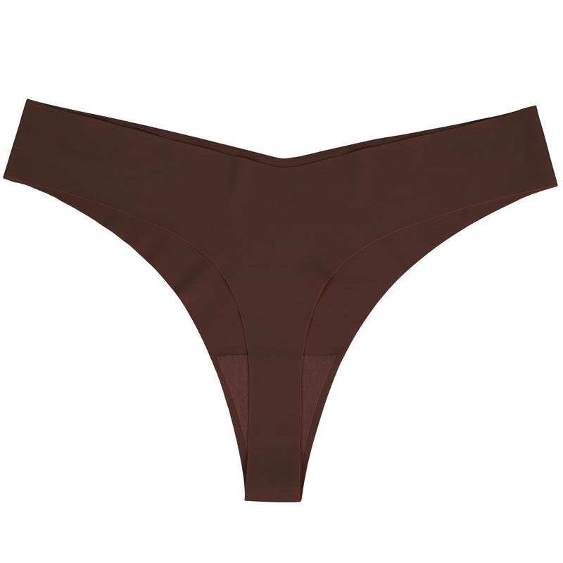 CINOON Frauen Sexy Eis Seide Höschen Low-taille Keine Spur Unterwäsche Tanga Weibliche G String Atmungsaktive Dessous Versuchung Dessous M black