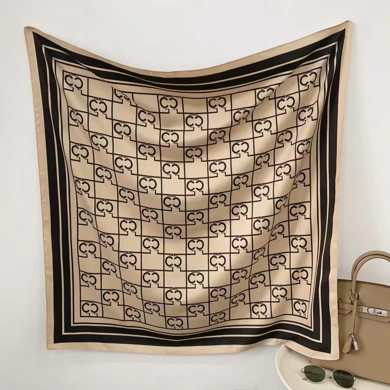 90*90cm Seidenschal Kopftuch für Damen Mode Vier Jahreszeiten Haarschmuck Hijab Foulard Bandana Schal Kopftuch gray