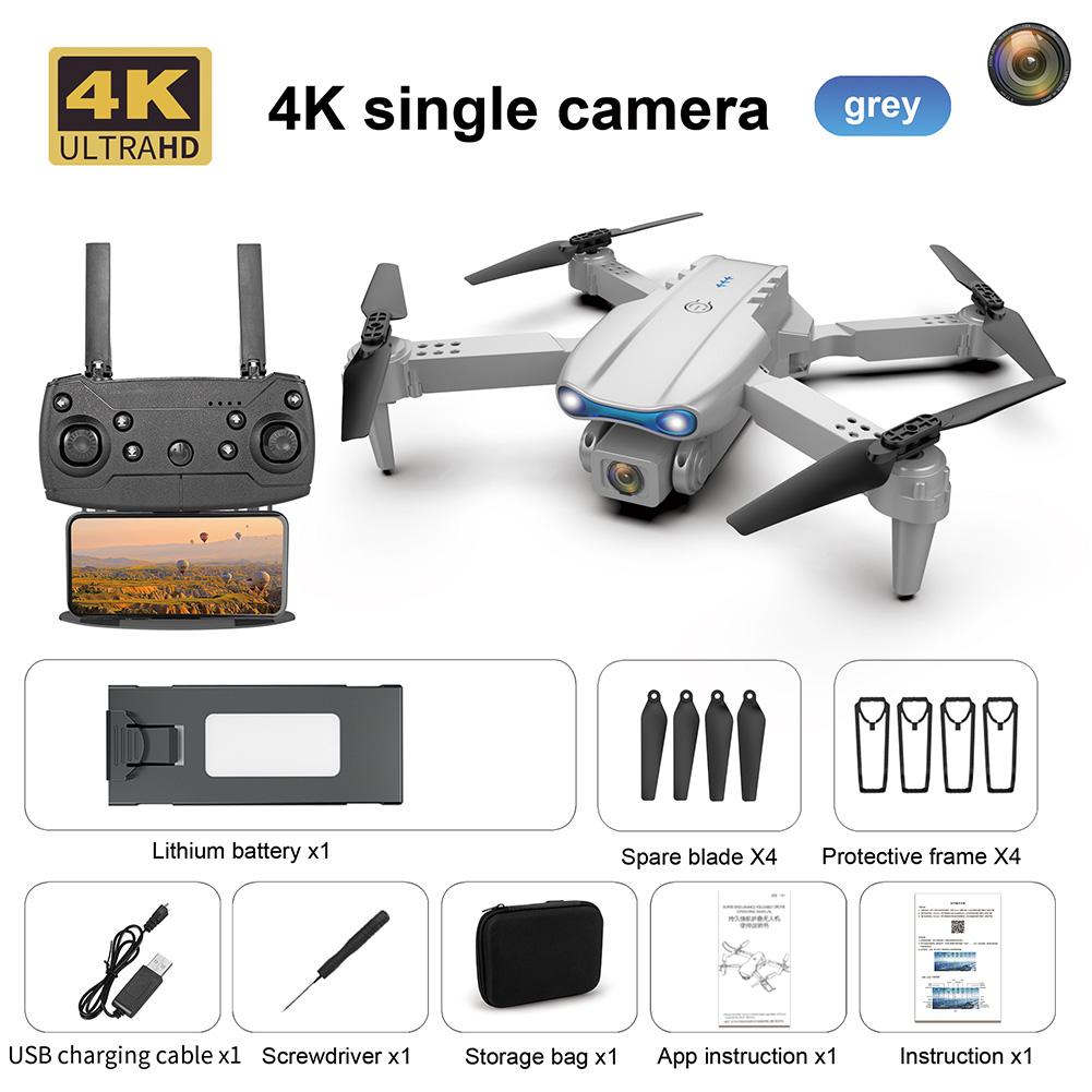 2023 NWE K3 RC Drohne 4K HD Luftaufnahmen Single/Dual Kamera Wifi FPV Hindernisvermeidung Schwerkrafterkennung Quadcopter faltbares Flugzeug Single camera 1 battery grau