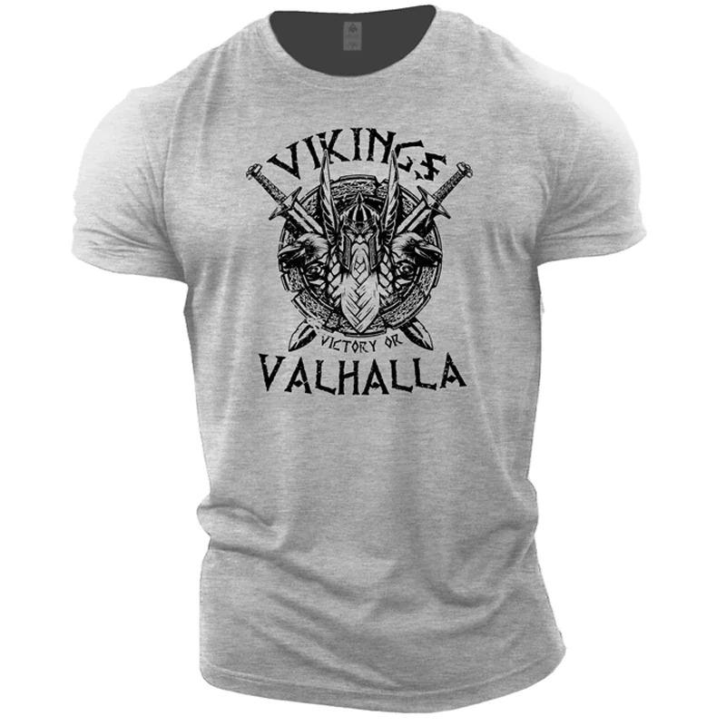 Neues Sommer-T-Shirt für Herren aus Baumwolle, Fitness-Sport-T-Shirt, Vikings-T-Shirt, Übergröße, Herren-Top, modisch, atmungsaktives Shirt für Oberteile 6XL